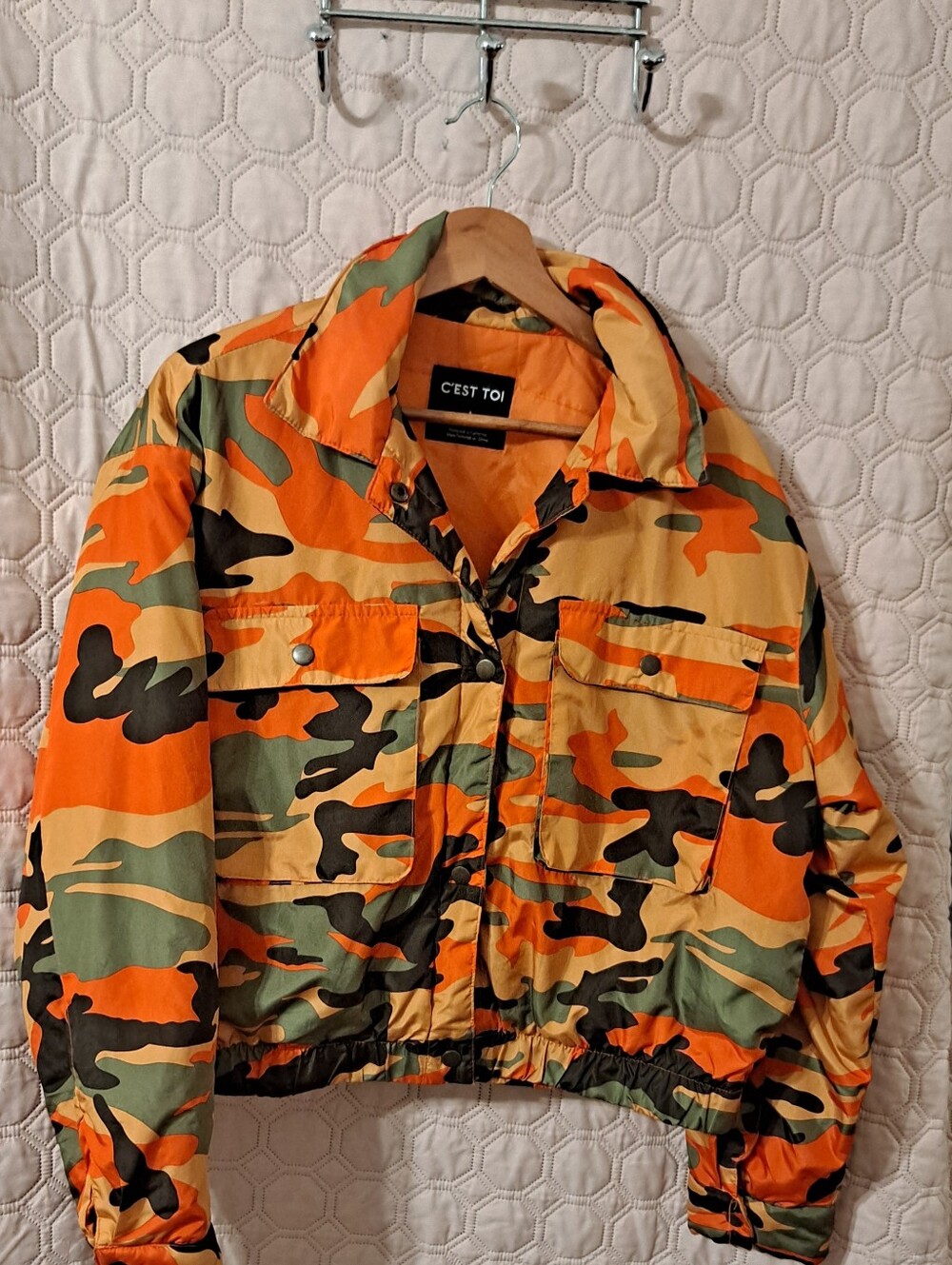 Orange Camo Womens Jacket Size L